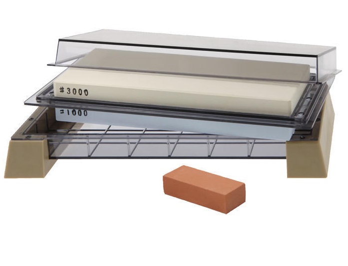 SUEHIRO CR-3800 Cerax Combination Stone, Grit 3000/1000 - หินน้ำลับคม Cerax สองหน้า 3000/1000grit (Made in Japan)