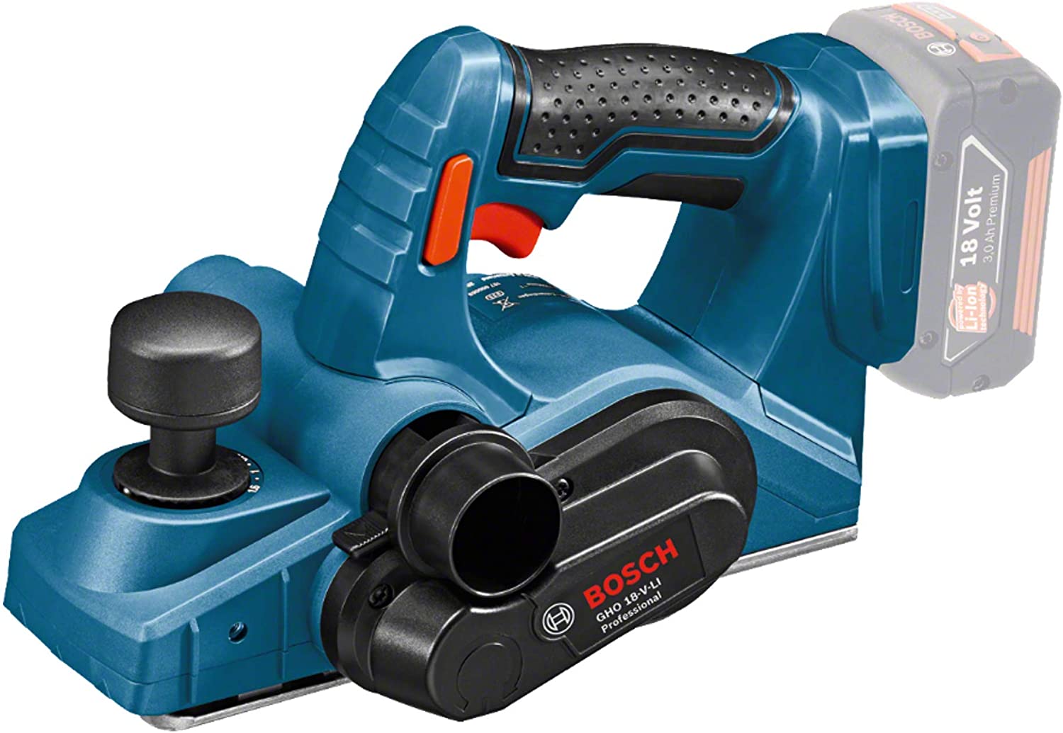 BOSCH GHO 18V-LI Cordless Wood Planer (Tool only- without battery and charger) - กบไสไม้ไร้สาย ใช้แบตเตอรี่ Li-Ion 18V BOSCH รุ่น GHO 18V-LI (ไม่มีแบตเตอรี่ ไม่มีแท่นชาร์จ) - 06015A0300