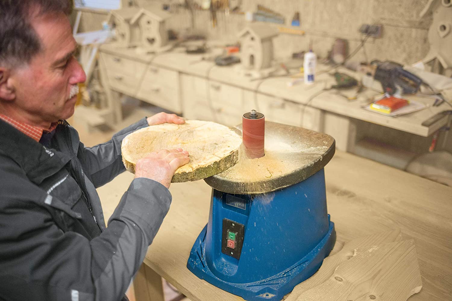 SCHEPPACH OSM100 Oscillating Bobbin Sander - เครื่องขัดกระดาษทรายแบบแกนหมุนขึ้นลงได้ SCHEPPACH รุ่น OSM100 - 490340190