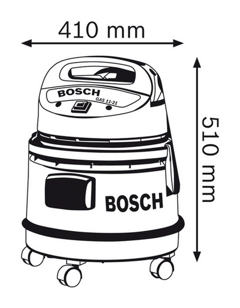 BOSCH GAS 11-21 Vacuum Cleaner - เครื่องดูดฝุ่นแห้งและเปียก BOSCH รุ่น GAS 11-21 - 060197A004