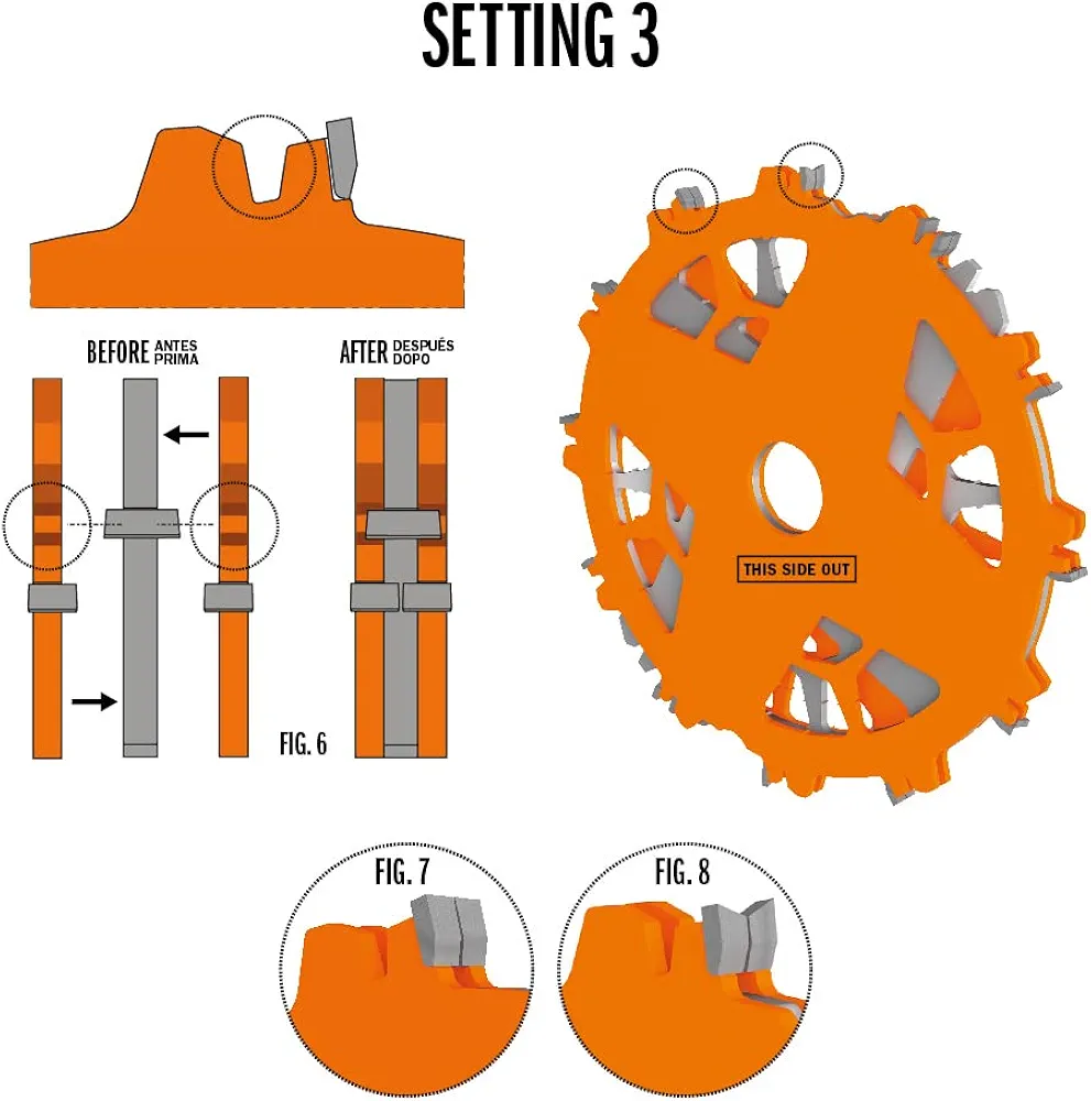 CMT ORANGE TOOLS 230.312.08 LOCKED DADO Saw Blade Set, UNI EN-847 - ชุดใบเลื่อยเซาะร่องขนาด 8นิ้ว แบบซ้อนเป็นชั้นมาตรฐาน UNI EN-847U (สินค้าสั่งซื้อล่วงหน้า Pre-Order)