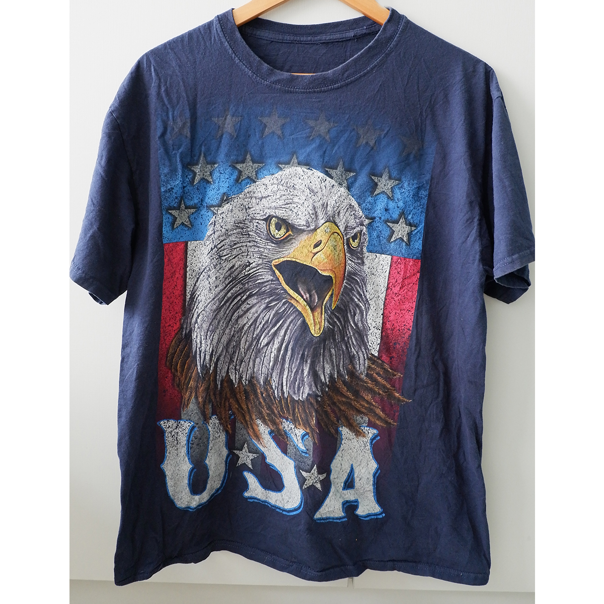 เสื้อยืดวินเทจ เสื้อยืดมือสอง T-Shirt Vingtage ลายอินทรี USA สกรีนแน่น