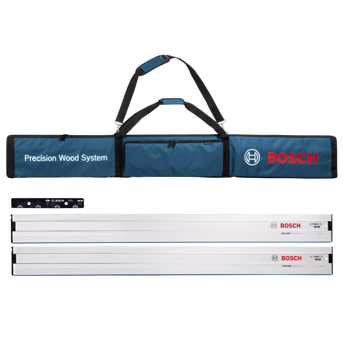 BOSCH FSN 1600 KIT Guide Rail kit c/w 2 x 1600mm Rails, 1 x Connector & 1 x Bag (ชุดราง 1600มม. 2 ราง พร้อมตัวต่อราง และกระเป๋าใส่ราง)
