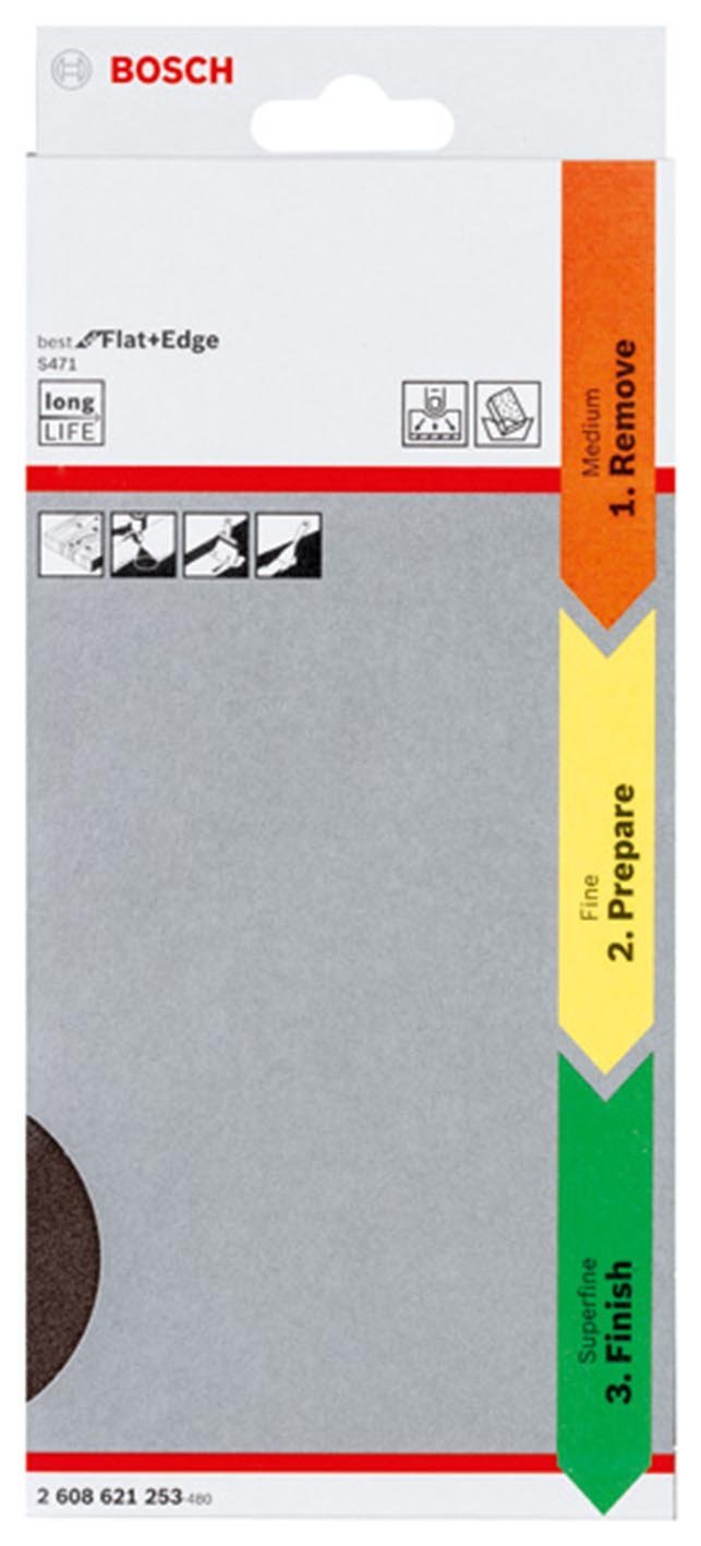 ฟองน้ำขัดถู กระดาษทรายฟองน้ำ Bosch รุ่น Flat & Edge (แพ็ค 3 ชิ้น) - Abrasive Sponge Set - Blue (3-Piece) - 2608621253