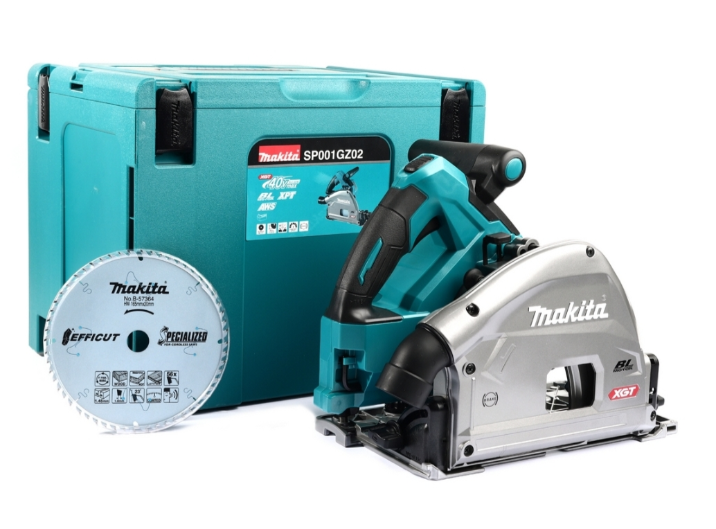 MAKITA XGT SP001G02 - 165mm. (6-inch) 40V Cordless Track Saw - เลื่อยรางไร้สายใช้แบตเตอรี่ Li-Ion 40v (ตัวเลื่อยเปล่าไม่มีแบตเตอรี่ ไม่มีแท่นชาร์ท ไม่มีราง) มากีต้ารุ่น SP001G02