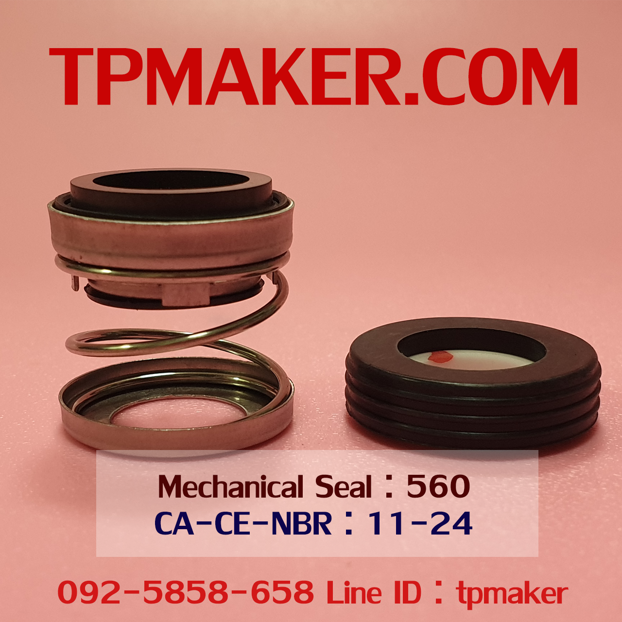 Mechanical Seal แมคคานิคอล ซีล : รุ่น560 สปริงตรง : 11-24 CA-CE-NBR