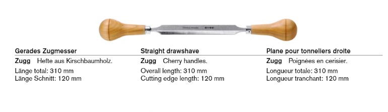 PFEIL Zugg - Mini Drawknife, Straight Blade - มีดเหลาไม้แบบใบมีดตรงขนาดเล็ก Pfeil รุ่น Zugg