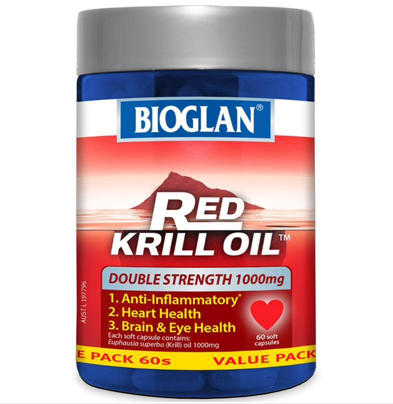 Bioglan Red Krill Oil 1000mg (60 ซอฟแคปซูล)