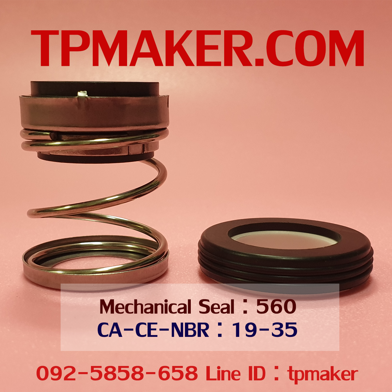 Mechanical Seal แมคคานิคอล ซีล : รุ่น560 สปริงตรง : 19-35 CA-CE-NBR