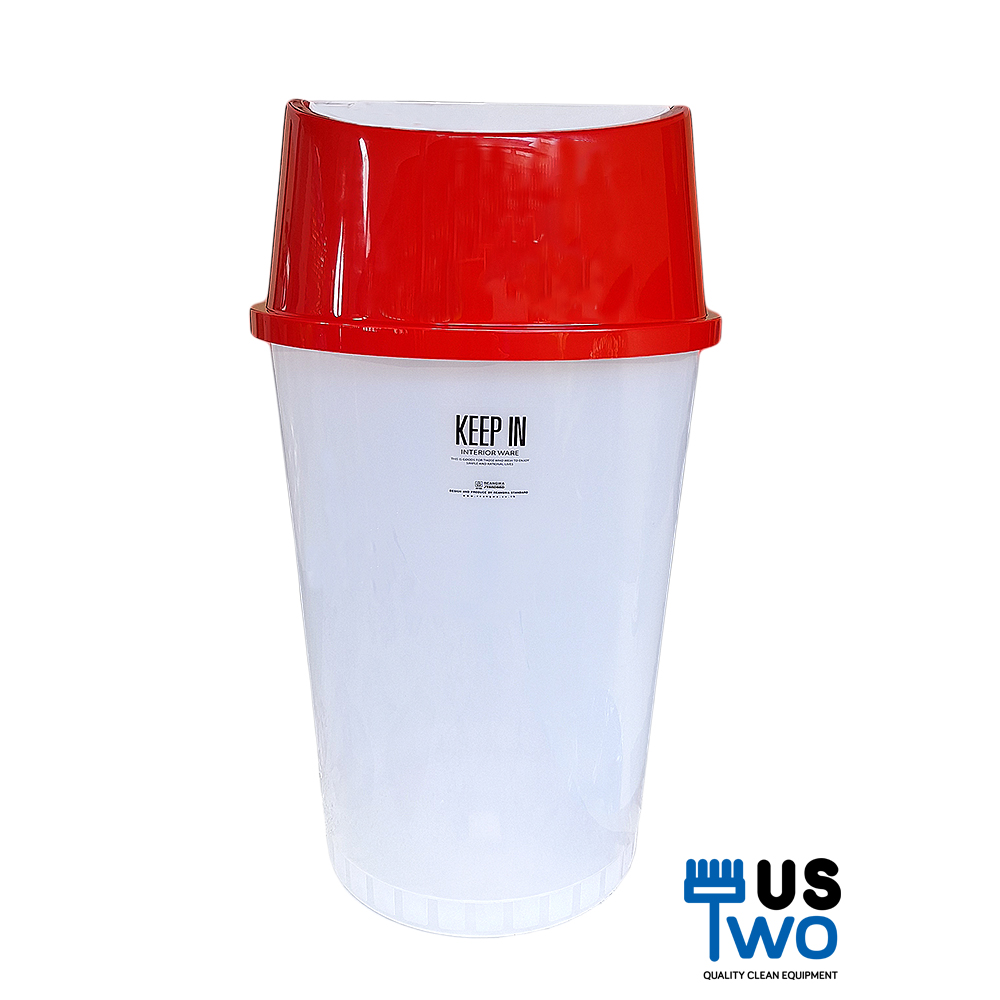 ถังขยะใสทรงกลม ฝาแกว่ง ขนาด 45 ลิตร