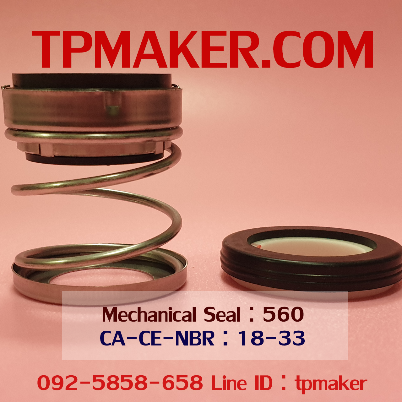 Mechanical Seal แมคคานิคอล ซีล : รุ่น560 สปริงตรง : 18-33 CA-CE-NBR