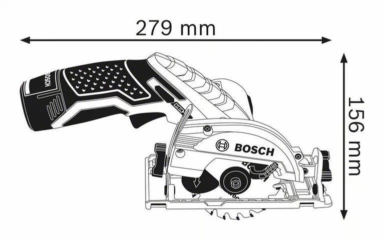 BOSCH GKS 12V-26 85mm. Cordless Circular Saw (Tool only - without Guide Rail, battery and Charger) - (เลื่อยวงเดือนใช้แบตเตอรี่ 12v (ตัวเปล่า ไม่มีรางนำตัด ไม่มีแบตเตอรี่ และไม่มีแท่นชาร์จ) - 06016A10L2