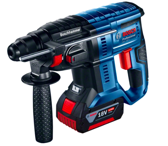 BOSCH GBH 180-LI Cordless Brushless Rotary Hammer Drill - สว่านโรตารี่กระแทกไร้สาย มอเตอร์ไร้แปรงถ่าน SDS-plus Li-Ion 18V พร้อมแบตเตอรี่ 4.0Ah x 2 ก้อน, แท่นชาร์จ - 06119111K1