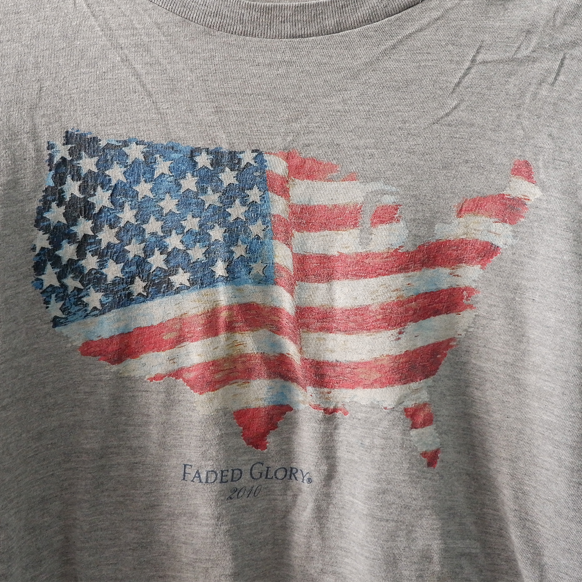 เสื้อยืดวินเทจมือสอง Vintage T-Shirt ลวดลายธงอเมริกา USA งานป้าย FADED GLORY