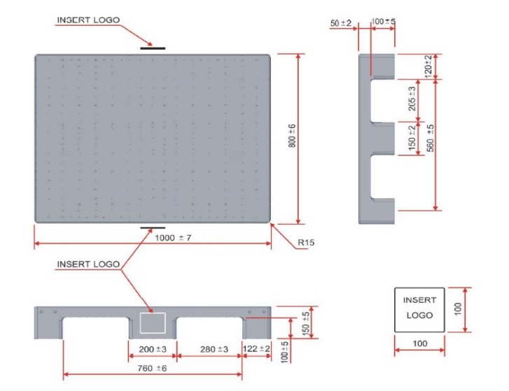 พาเลทพลาสติก 80x100x15 Plastic Pallet