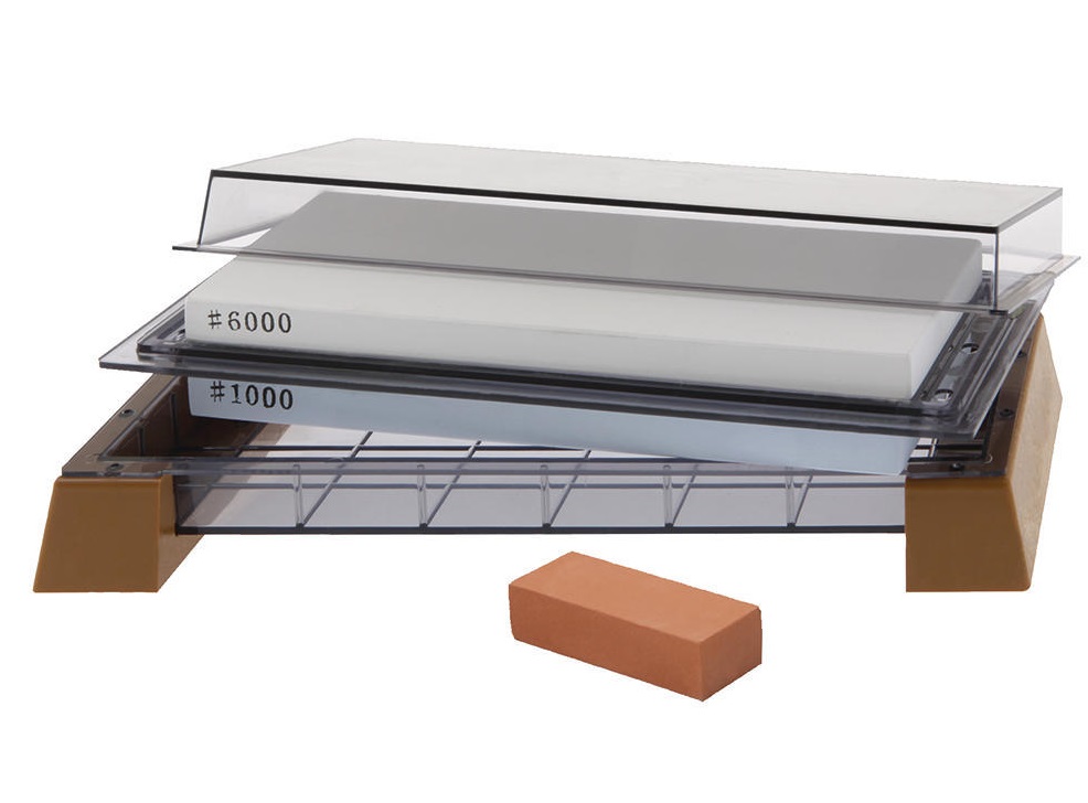 SUEHIRO CR-4800 Cerax Combination Stone, Grit 6000/1000 - หินน้ำลับคม CR-4800 Cerax สองหน้า 6000/1000grit (Made in Japan)