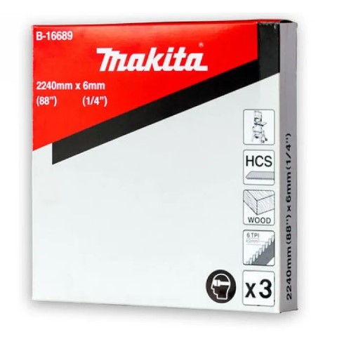 MAKITA B-16689 Bandsaw blades for LB1200F Bandsaw, 6mm 6tpi - ใบเลื่อยสายพานขนาด 6มม 6ฟันต่อนิ้ว MAKITA รุ่น ฺB-16689 สำหรับเลื่อยสายพานรุ่น LB1200F