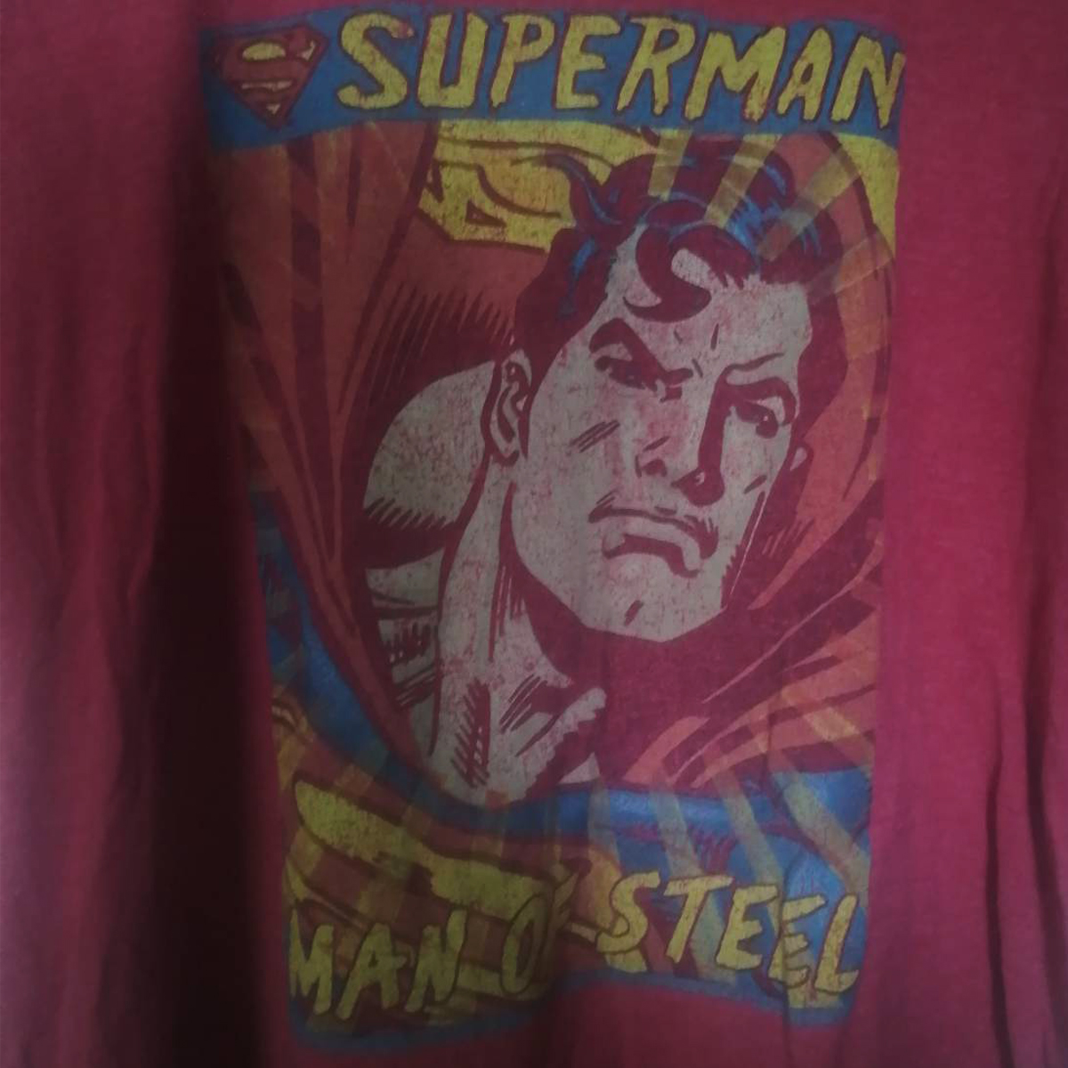 เสื้อยืดวินเทจมือสอง Vintage ลายการ์ตูนซูเปอร์แมน Superman งานป้ายผ้าเก่า สินค้าพร้อมส่ง