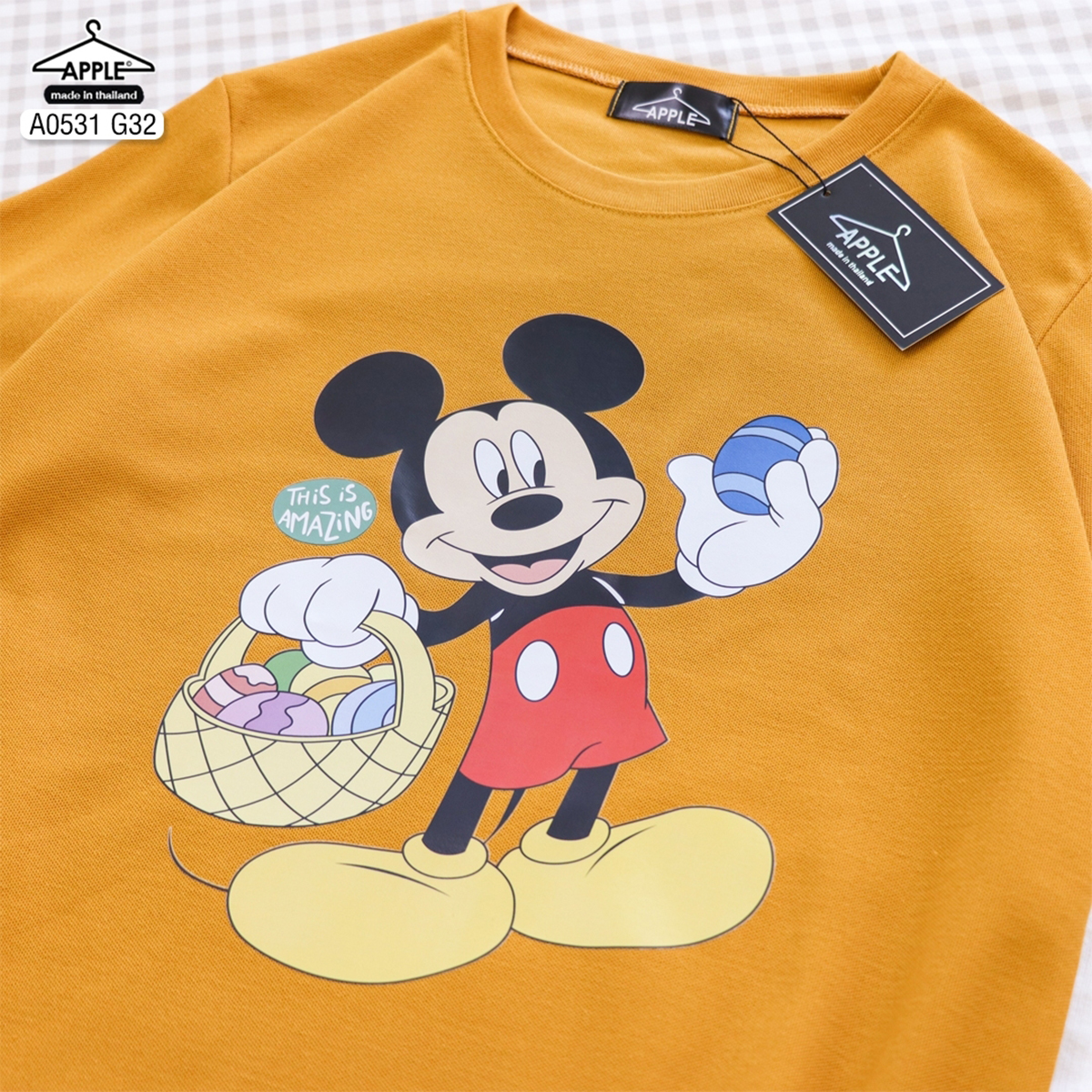 เสื้อยืดมิกกี้เมาส์ วินเทจ Mickey Mouse ทรงเสื้อ UNISEX ลายน่ารัก เสื้อฟรีไซส์ เนื้อผ้าโปโล