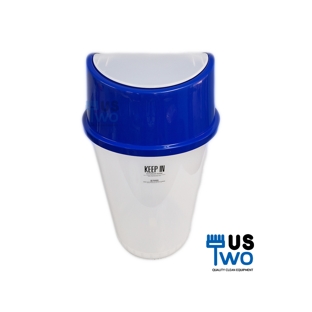 ถังขยะใสทรงกลม ฝาแกว่ง ขนาด 45 ลิตร