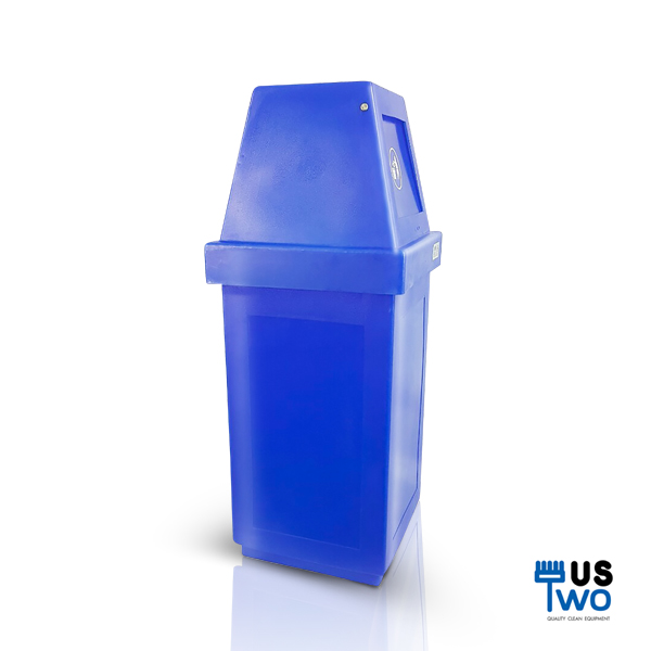 ถังขยะทรงเหลี่ยม ฝาผลัก ขนาด 60 ลิตร