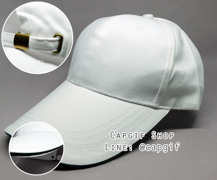 หมวกแก๊ปผ้าคอตตอน ด้านหลังปรับแบบบัคเคิ้ลสีทองสวยๆค่ะ