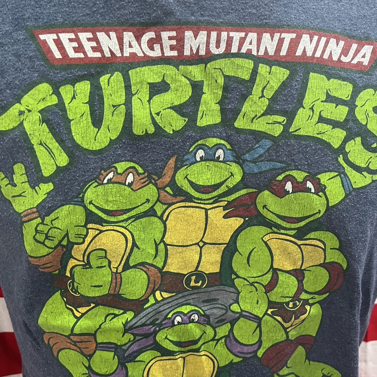 เสื้อยืดวินเทจมือสอง Vintage ลายการ์ตูนเต่านินจา Teenage Mutant Ninja Turtles งานป้ายผ้าเก่า