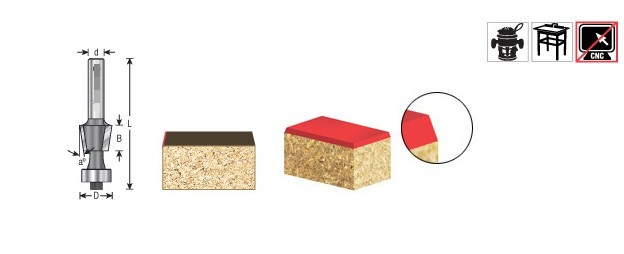 SIT Tool 47210 8-degree Laminate Trimming Router bit (ดอกทริมเมอร์กัดขอบลามิเนต 8 องศา)