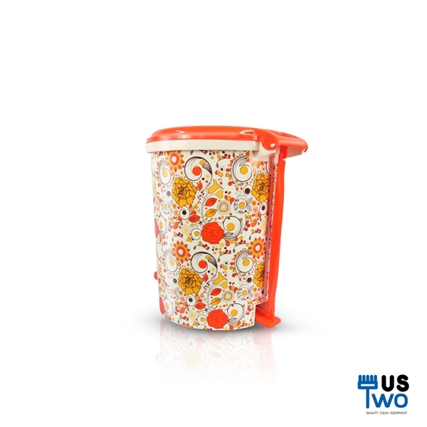 ถังขยะอนามัยแบบเหยียบ 10 ลิตร ลายดอกไม้