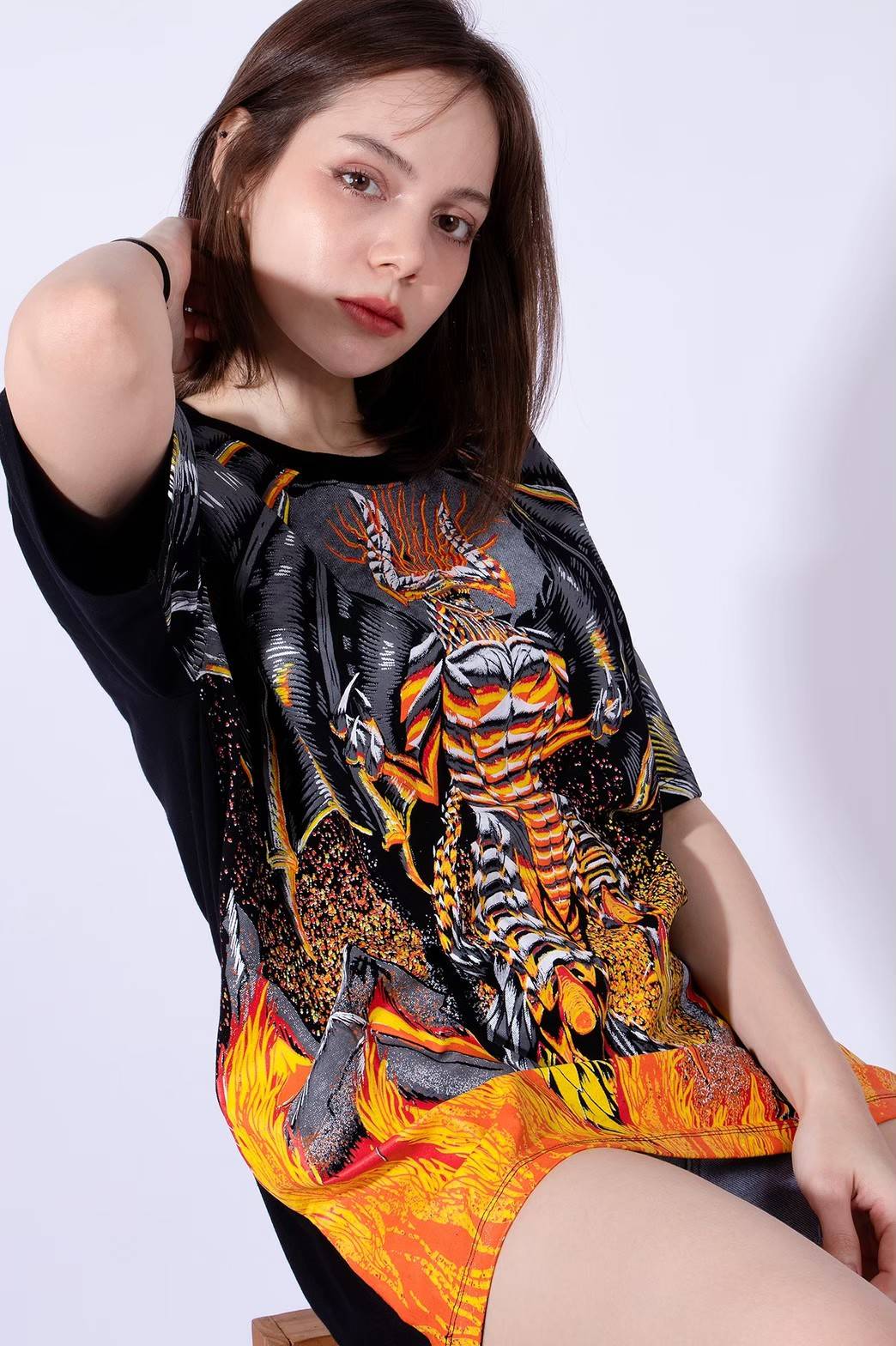 เสื้อยืด OVP Oversize เนื้อผ้าCotton 100% Ovp ซาตาน สกรีนแน่นๆ สีออฟเซ็ต งานสกรีนกลืนกับเนื้อผ้า NYX9K