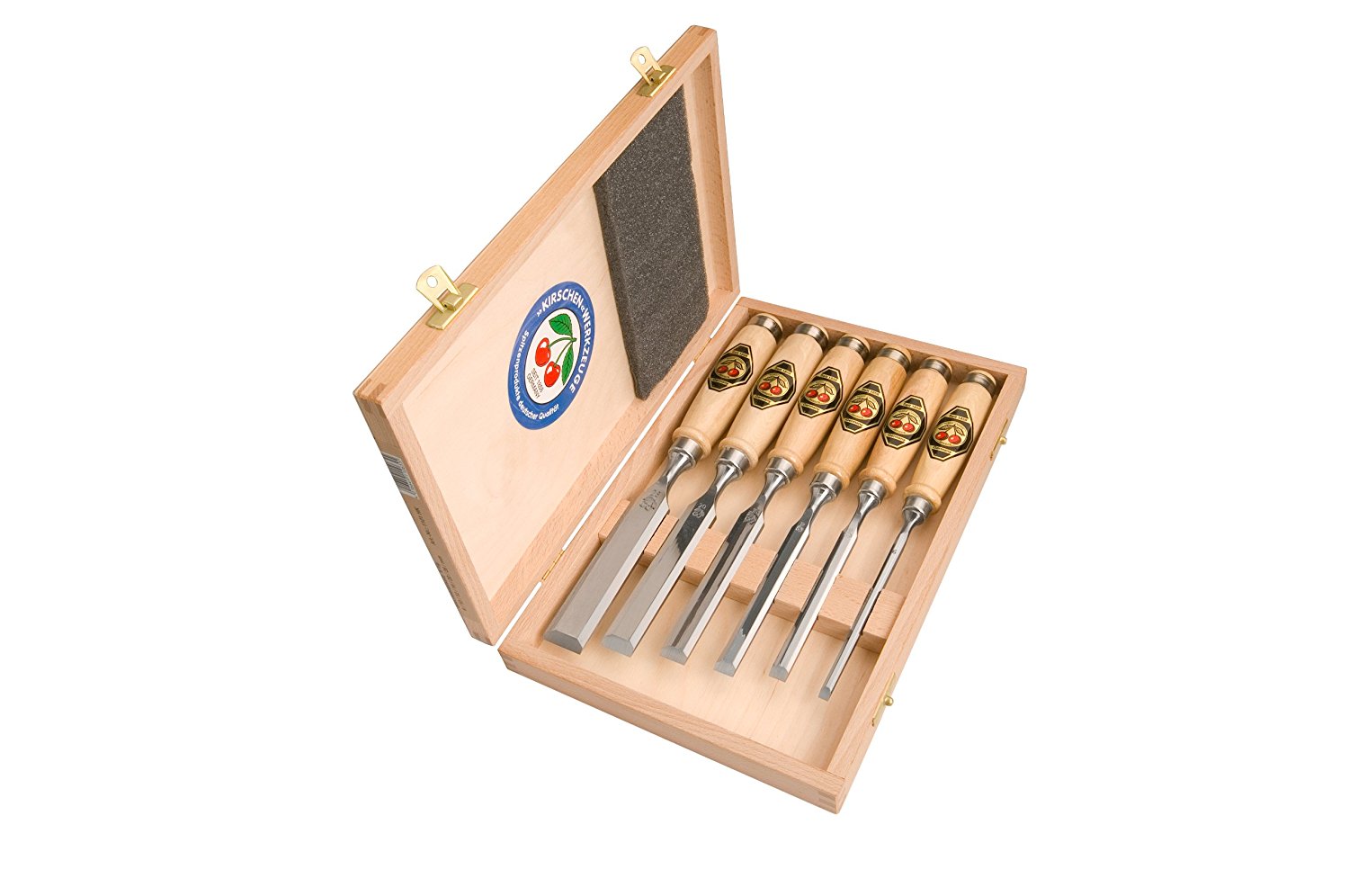KIRSCHEN TWO CHERRIES Firmer Chisel Set with Hornbeam Handles - Multi Size (6-Piece) - 1101 สิ่วงานไม้ 6 เล่มชุด (Germany)