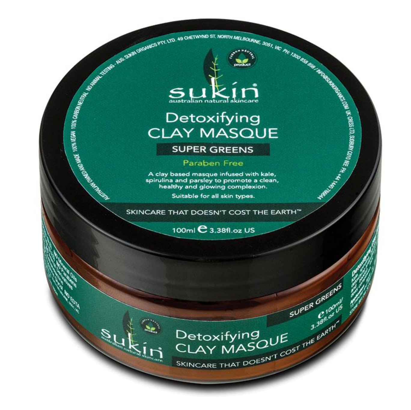 Sukin Super Greens Detoxifying Clay Masque (100 ml)