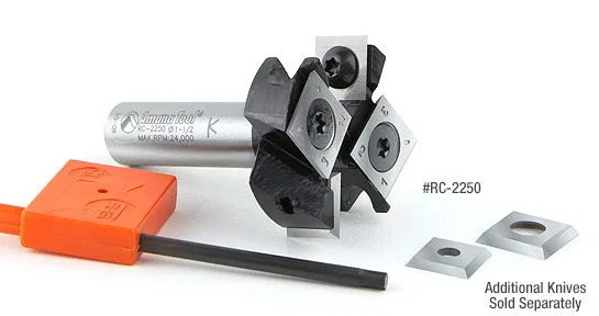 AMANA TOOL RC-2250 Insert Mini Surfacing & Rabbeting Flycutter 2+2 Flute Design 1-1/2" D 1/2 Inch Shank Router Bit -ดอกเร้าเตอร์ปรับหน้าไม้ และบังใบ กว้าง 1-1/2นิ้ว แกน 1/2นิ้ว มีใบตัดคาร์ไบด์ชนิดเปลี่ยนได้ AMANA TOOL รุ่น RC-2250