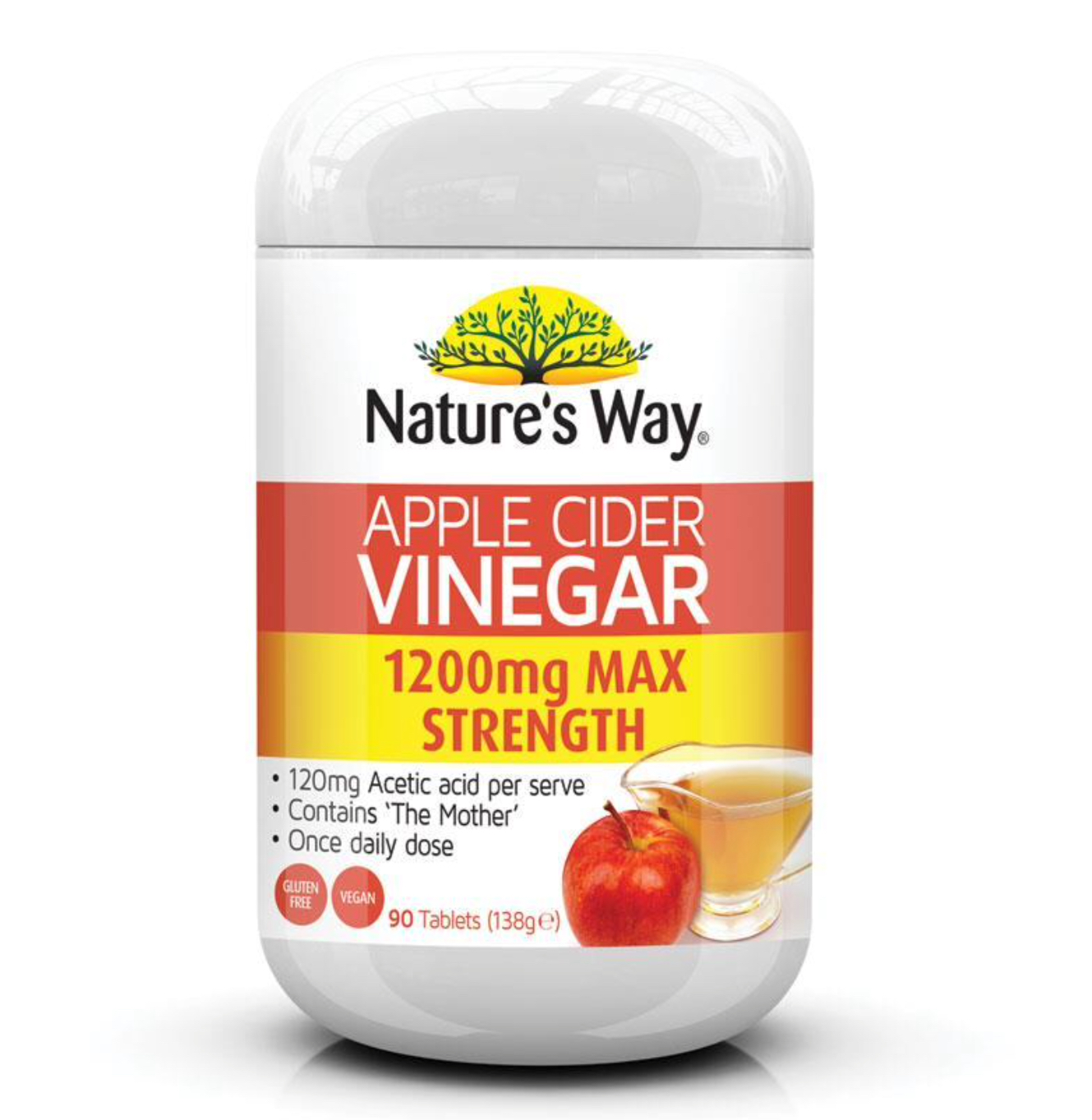 Nature's Way Apple Cider Vinegar 1200mg (90 เม็ด)