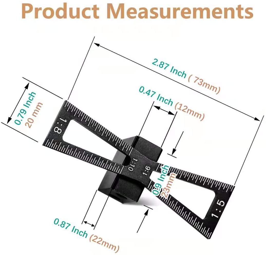 SIT TOOL 330340 Dovetail Marker Wood Joints Gauge Tool with Scale 1:5 1:6 1:8 and 1:10 - ตัวเกจช่วยขีดเส้นสำหรับตัดเดือยหางเหยี่ยวด้วยเลื่อยมือให้เที่ยงตรงในการตัด SIT TOOL รุ่น 330340