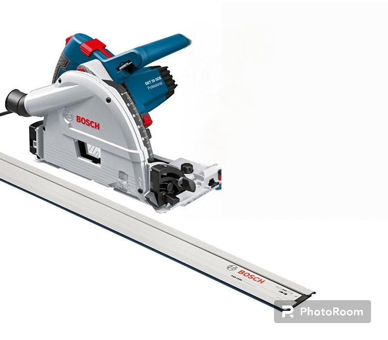 BOSCH GKT 55 GCE Plunge Track Saw Standard Set - เลื่อยรางบ็อชชุดมาตรฐาน พร้อมราง 1.6 ม. - 0601675002