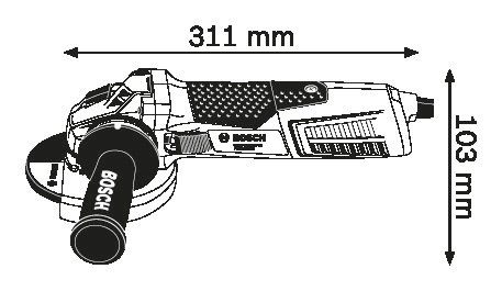 BOSCH GWS 15-125 CI Angle Grinder - ลูกหมูขนาด 5 นิ้วที่มีระบบป้องกันการดีดกลับ - 0601795003