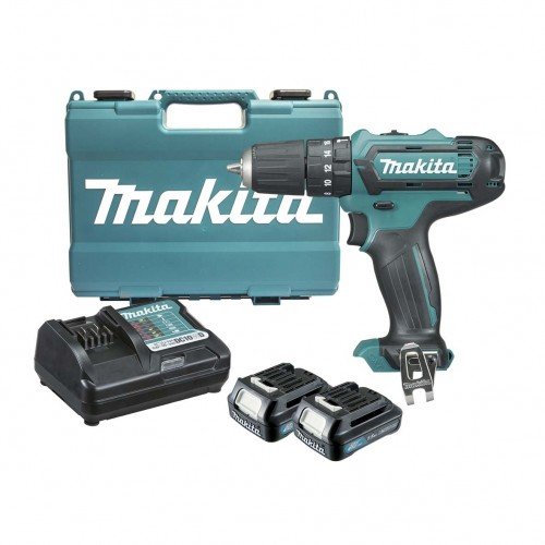 MAKITA HP331DWYE – 10mm (3/8″) Cordless Hammer Driver Drill 12Vmax Kit with 2x1.5Ah Batteries and Charger- ชุดสว่านไขควงกระแทกไร้สาย 12V Max มากีต้า รุ่น HP331DWYE พร้อมแบตเตอรี่ 1.5Ah x 2 ก้อน และแท่นชาร์จ