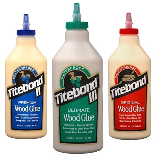 TITEBOND 3-Pack Wood Glue - สุดยอดกาว Titebond Original, Titebond II และ Titebond III ขนาดบรรจุขวดละ 32 ออนซ์ (946 มล.) มาเป็นชุด 3 แบบ (U.S.A.)