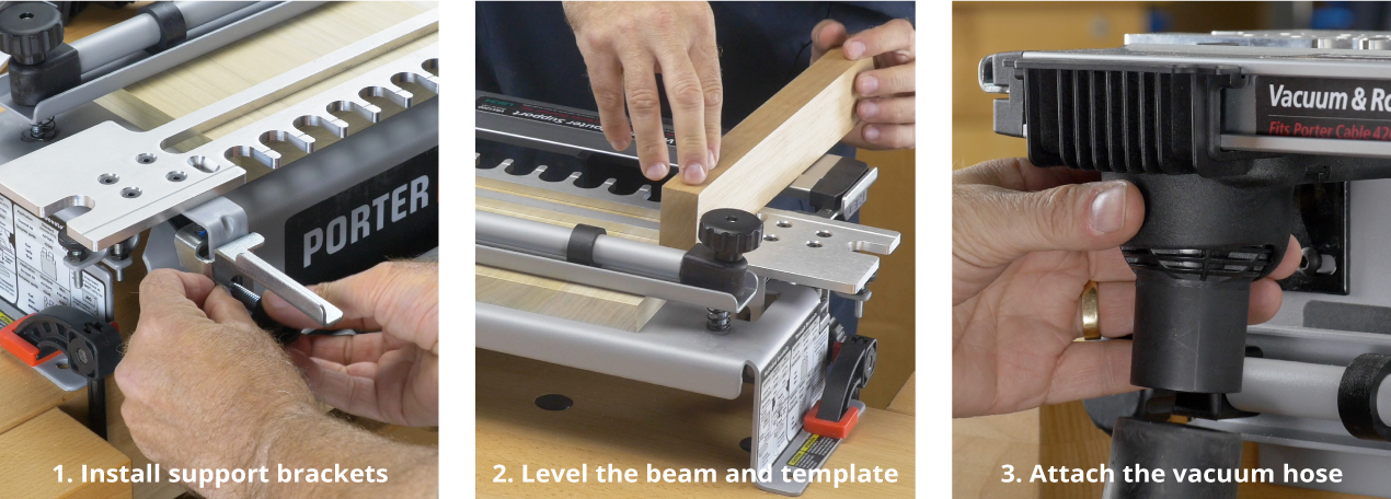 LEIGH VRS1200 Vacuum & Router Support for Porter-Cable 4200 Series (4210, 4212 และ 4216) Dovetail Jigs - ชุดดูดฝุ่นและฐานรองรับเร้าเตอร์สำหรับจิ๊กทำเดือยหางเหยี่ยว Porter Cable * (Made in Canada)