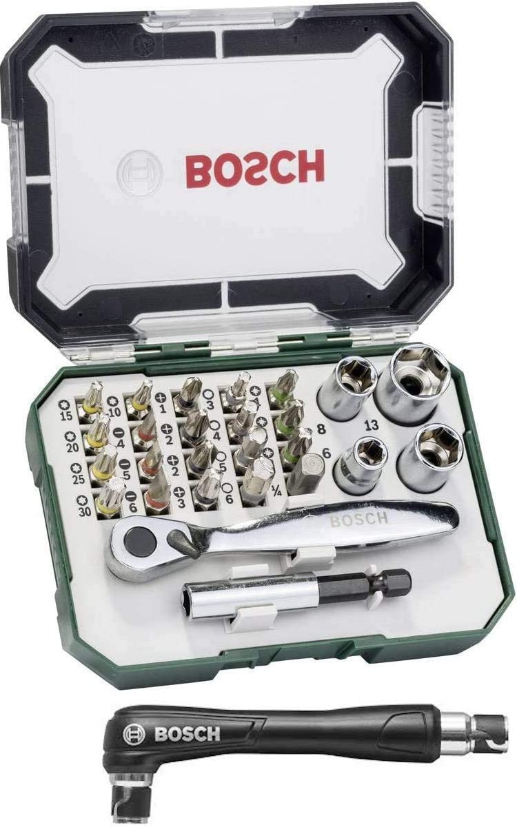 BOSCH 2607017392 X-Line Angle Driver Bit set - 27-piece - ชุดดอกไขควงพร้อมด้ามขันคองอ 27 ชิ้น - 2607017392