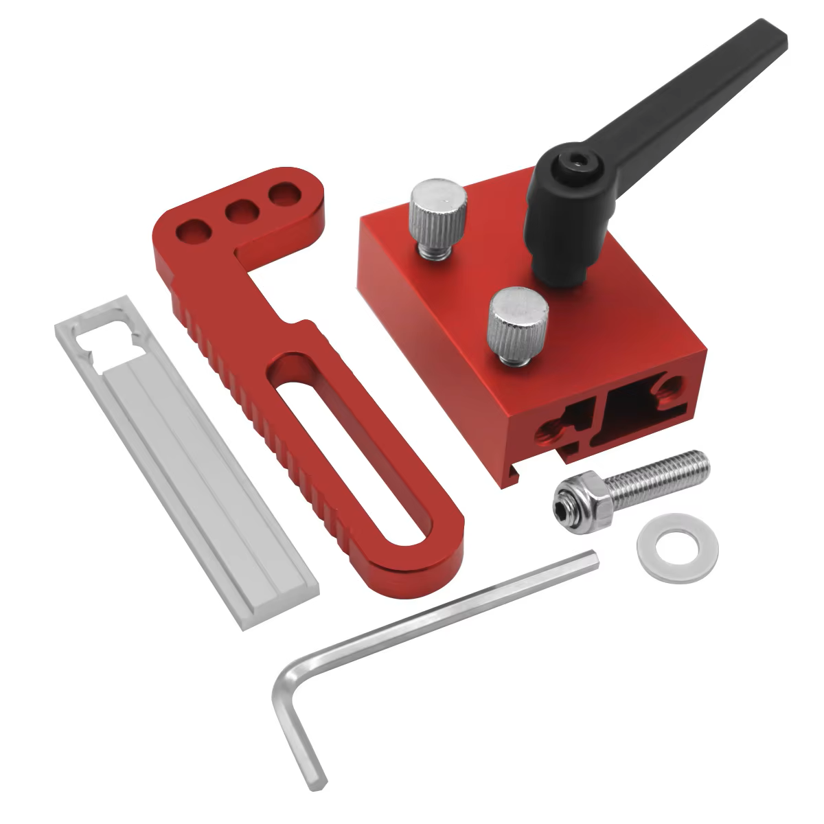 SIS TOOL SIS-GRFP002 Guide Rail Flip Stop (Red) - ตัวหยุดในรางชนิดมีก้านโยกสำหรับราง SIS TOOL รุ่น SIS-GRFP002 (สีแดง)
