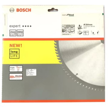 BOSCH 2608643007 - 10-inch/ 254mm 40 Teeth Circular Saw Blade, 30 mm. Arbor -ใบเลื่อยตัดไม้สำหรับงานตัดไม้ขวางเสี้ยน ขนาด 10นิ้ว 40 ฟัน สำหรับโต๊ะเลื่อย -2608643007