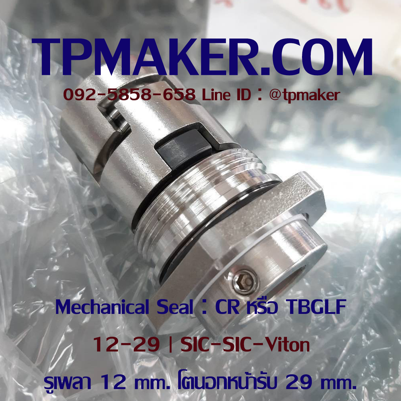 Mechanical Seal แมคคานิคอล ซีล TBGLF-12, CM-GF12 SIC-SIC-Viton 12-29