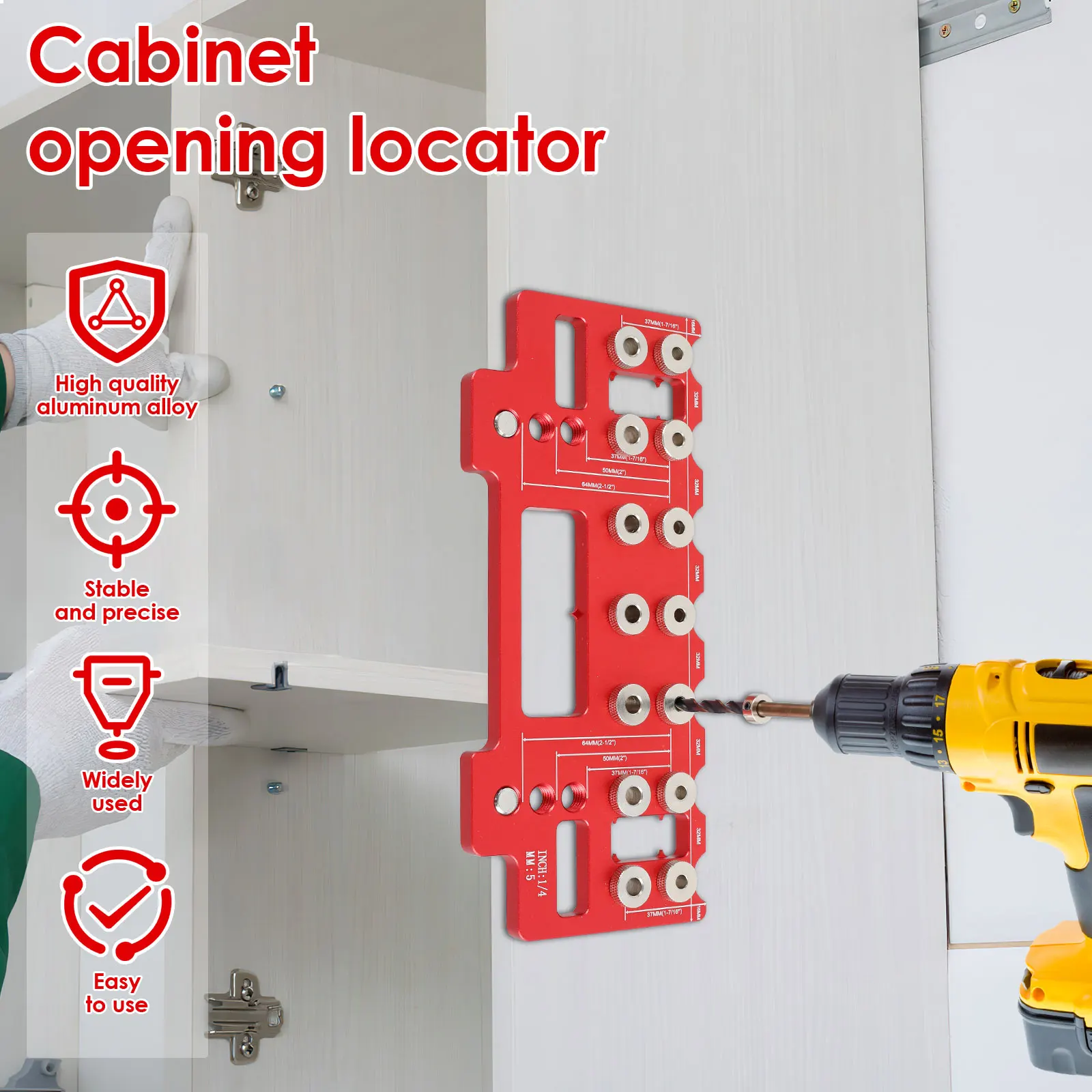 SIT TOOL SIT-KHI3220 Cabinet Hardware Jig and Shelf Pin Jig - จิ๊กสำหรับติดตั้งมือจับ ปุ่มดึง ลิ้นชัก ประตูตู้ และ จิ๊กเจาะรูติดตั้งปุ่มรับชั้นในตู้ SIT TOOL รุ่น SIT-KHI3220