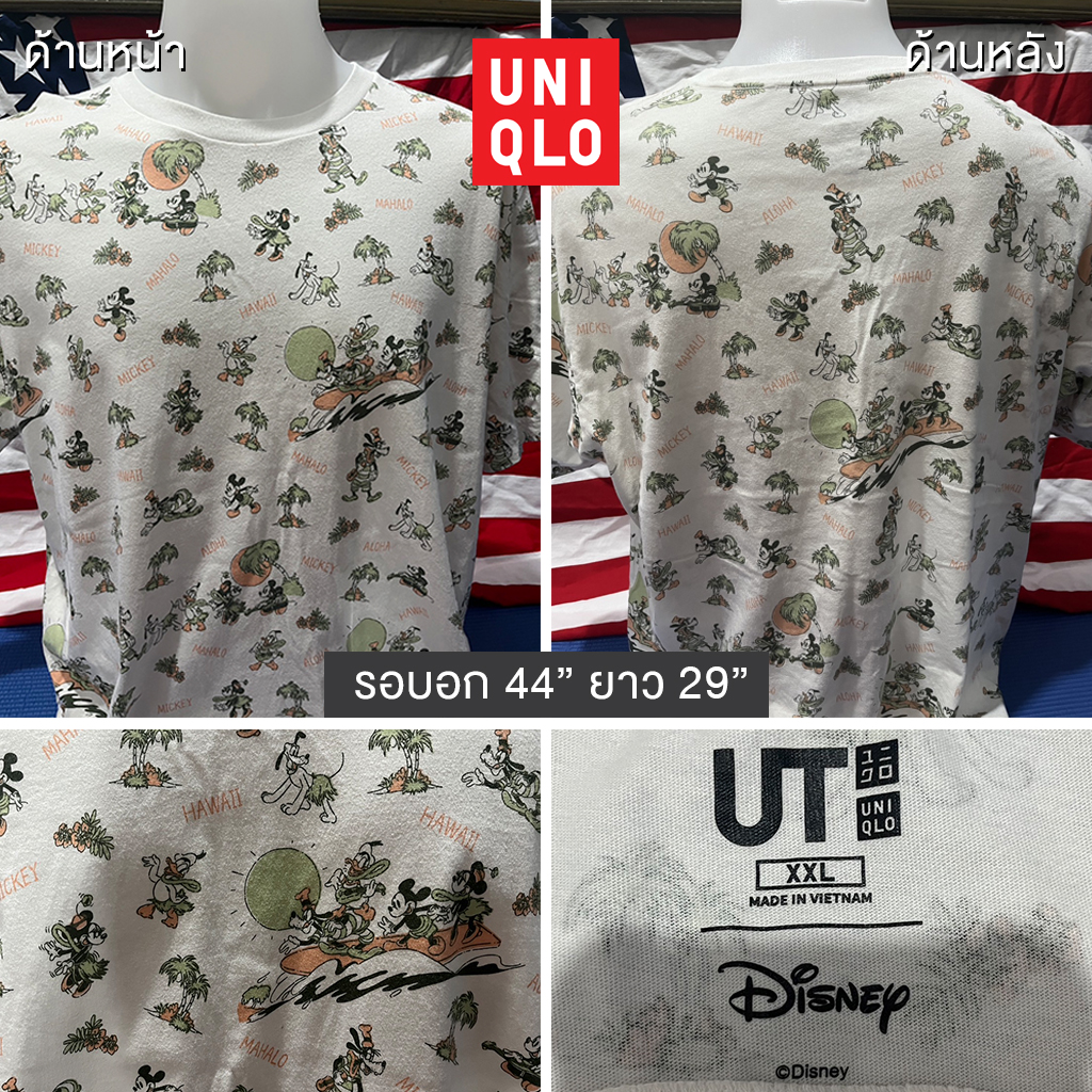 เสื้อยืดวินเทจมือสอง Vintage T-Shirt เสื้อยืดมิกกี้เมาส์ วินเทจ Mickey Mouse งานป้าย Uniqlo