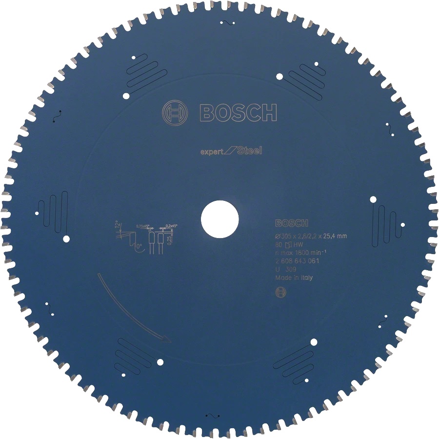 BOSCH 2608643060 - 305mm (12-inch) 60T Expert for Steel Circular Saw Blade -ใบเลื่อยวงเดือนตัดเหล็ก 305มม (12นิ้ว) x 60 ฟัน บ๊อช รุ่น 2608643060