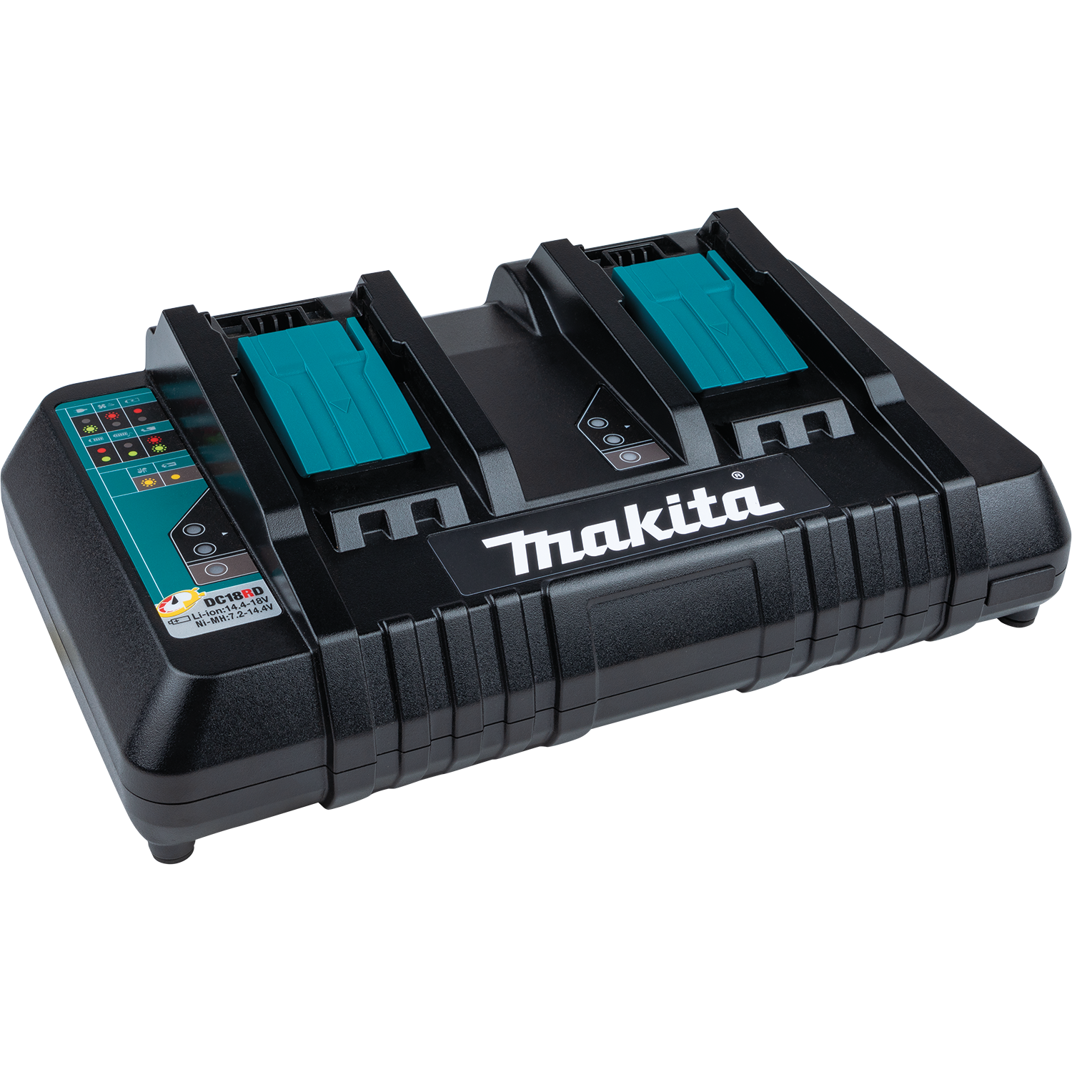 MAKITA DC18RD - 18V LXT® Lithium‑Ion Dual Port Rapid Optimum Charger - แท่นชาร์ทเร็วพร้อมกัน 2 ก้อนสำหรับชาร์จแบตเตอรี่ลิเธียมไอออน มากีต้า รุ่น DC18RD