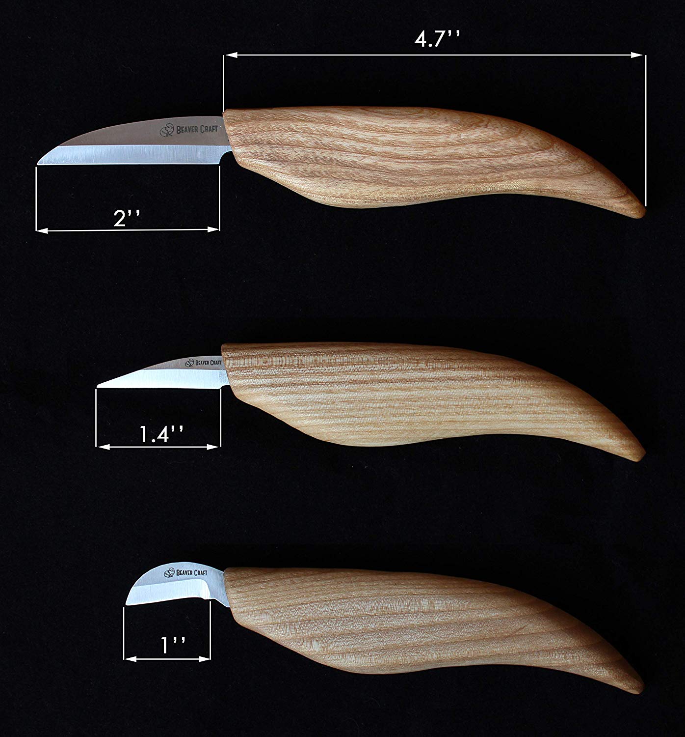 BeaverCraft S15 Whittling Wood Carving Kit ชุดมีกแกะสลักไม้รุ่นมาตรฐาน 3 เล่ม หนังลับและไขลับคม มาพร้อมม้วนซองใส่มีด (Made in Ukraine)