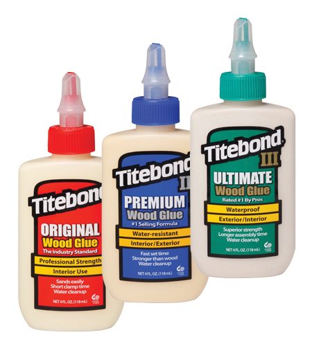 TITEBOND 4oz. 3-Pack Wood Glue - สุดยอดกาว Titebond Original, Titebond II และ Titebond III ขนาดบรรจุขวดละ 4 ออนซ์ (118 มล.) มาเป็นชุด 3 แบบ (U.S.A.)